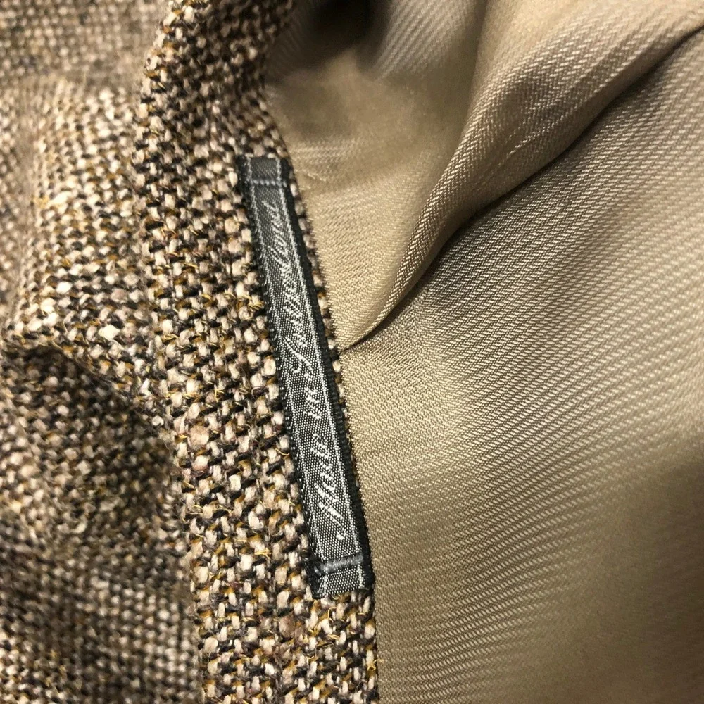 Ermenegildo Zegna Soft Brown Wool Silk Blazer Sport Coat Mens 52 R Made in Swiss